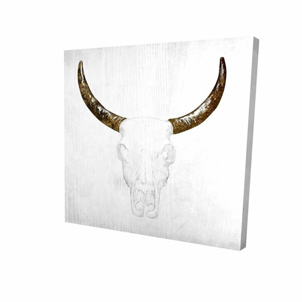 Fondo 32 x 32 in. Bull Skull with Brown Horns-Print on Canvas FO2789523